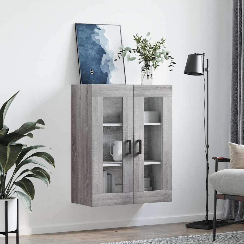 vidaXL Wall Mounted Cabinet Grey Sonoma 69,5x34x90 cm