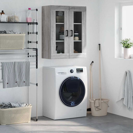 vidaXL Wall Mounted Cabinet Grey Sonoma 69,5x34x90 cm