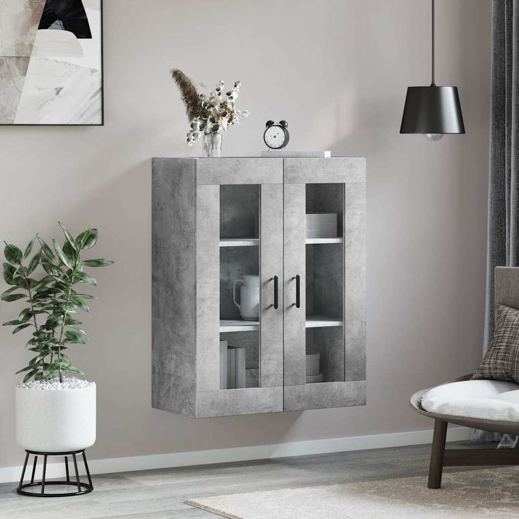 vidaXL Wall Mounted Cabinet Concrete Grey 69,5x34x90 cm