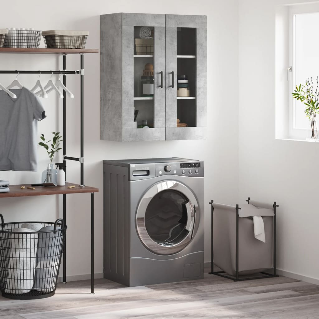 vidaXL Wall Mounted Cabinet Concrete Grey 69.5x34x90 cm