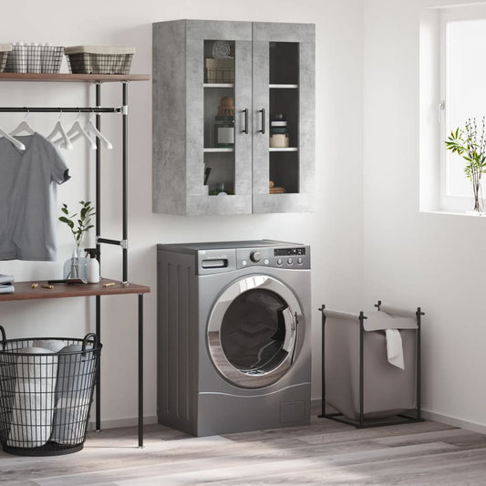 vidaXL Wall Mounted Cabinet Concrete Grey 69.5x34x90 cm