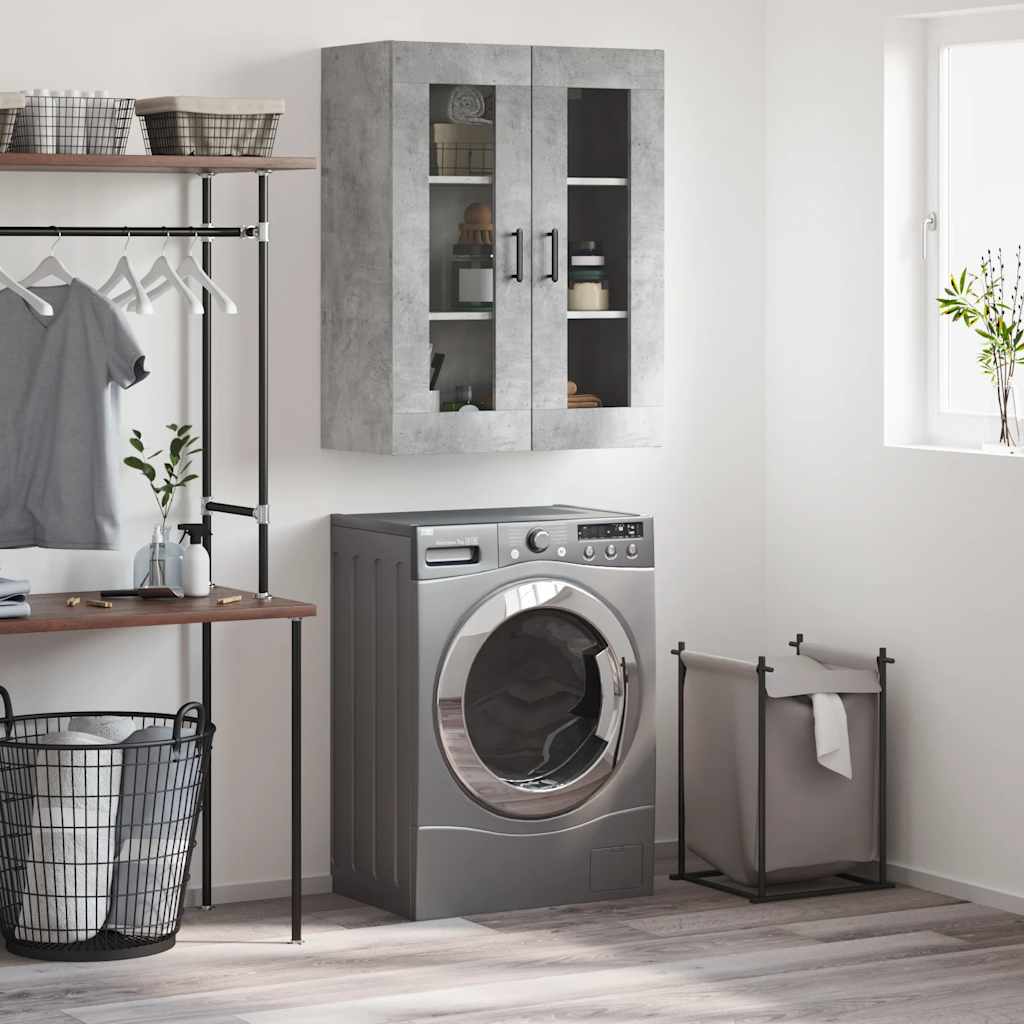 vidaXL Wall Mounted Cabinet Concrete Grey 69,5x34x90 cm