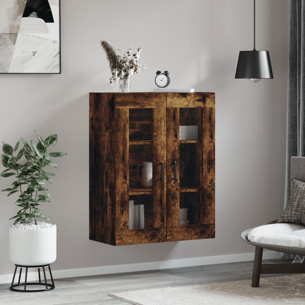 vidaXL Wall Mounted Cabinet Smoked Oak 69,5x34x90 cm