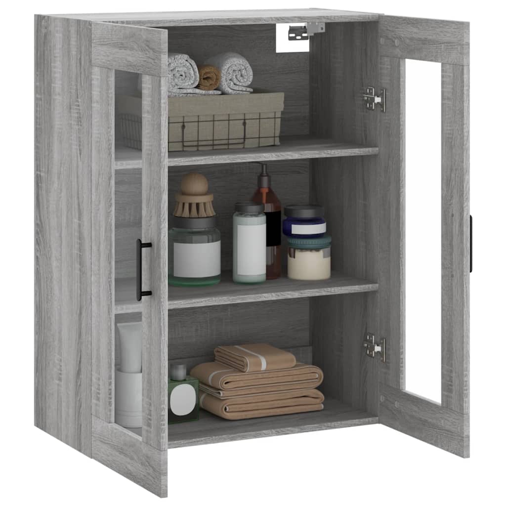 vidaXL Wall Mounted Cabinet Grey Sonoma 69,5x34x90 cm