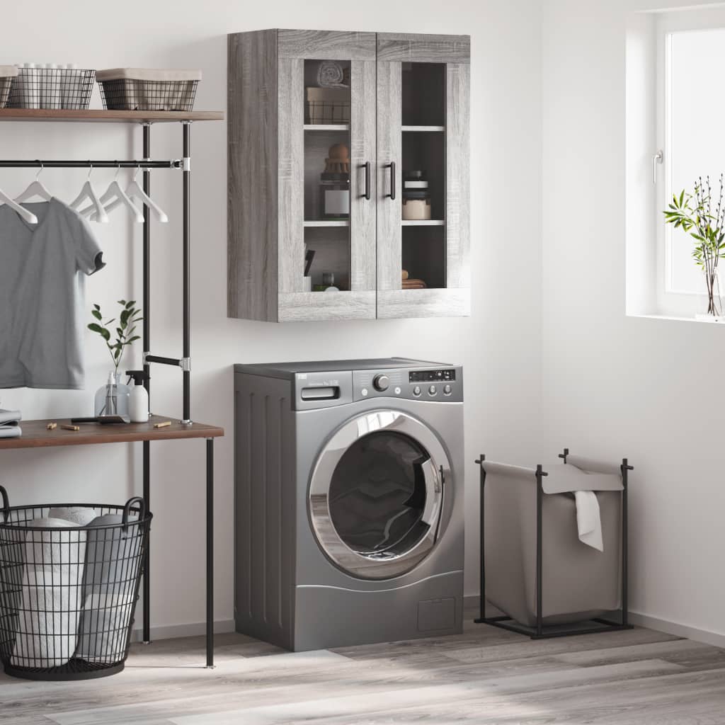 vidaXL Wall Mounted Cabinet Grey Sonoma 69,5x34x90 cm