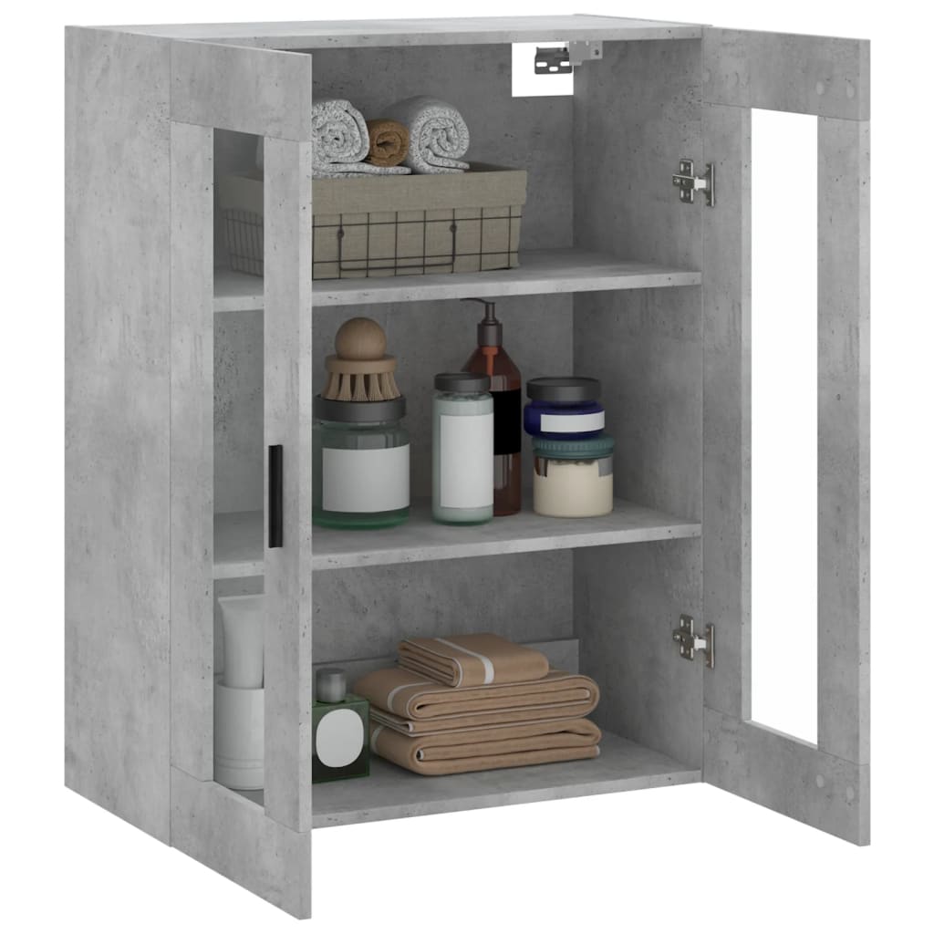 vidaXL Wall Mounted Cabinet Concrete Grey 69,5x34x90 cm