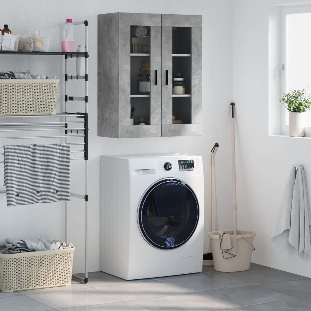 vidaXL Wall Mounted Cabinet Concrete Grey 69,5x34x90 cm