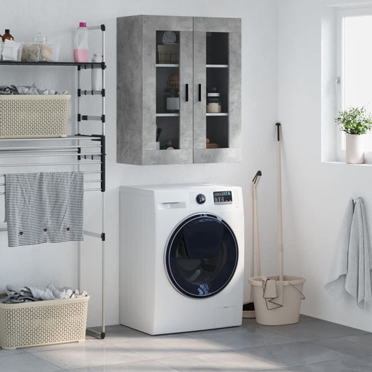 vidaXL Wall Mounted Cabinet Concrete Grey 69,5x34x90 cm