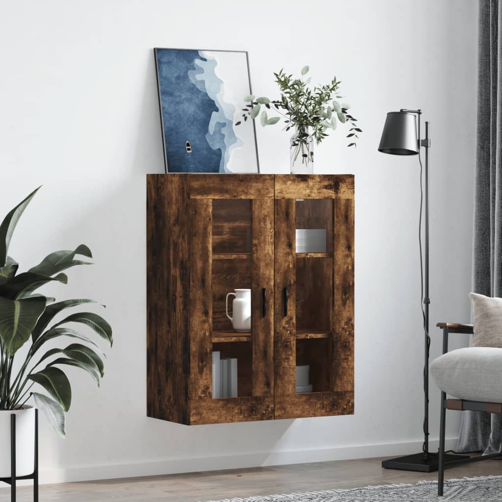 vidaXL Wall Mounted Cabinet Smoked Oak 69,5x34x90 cm