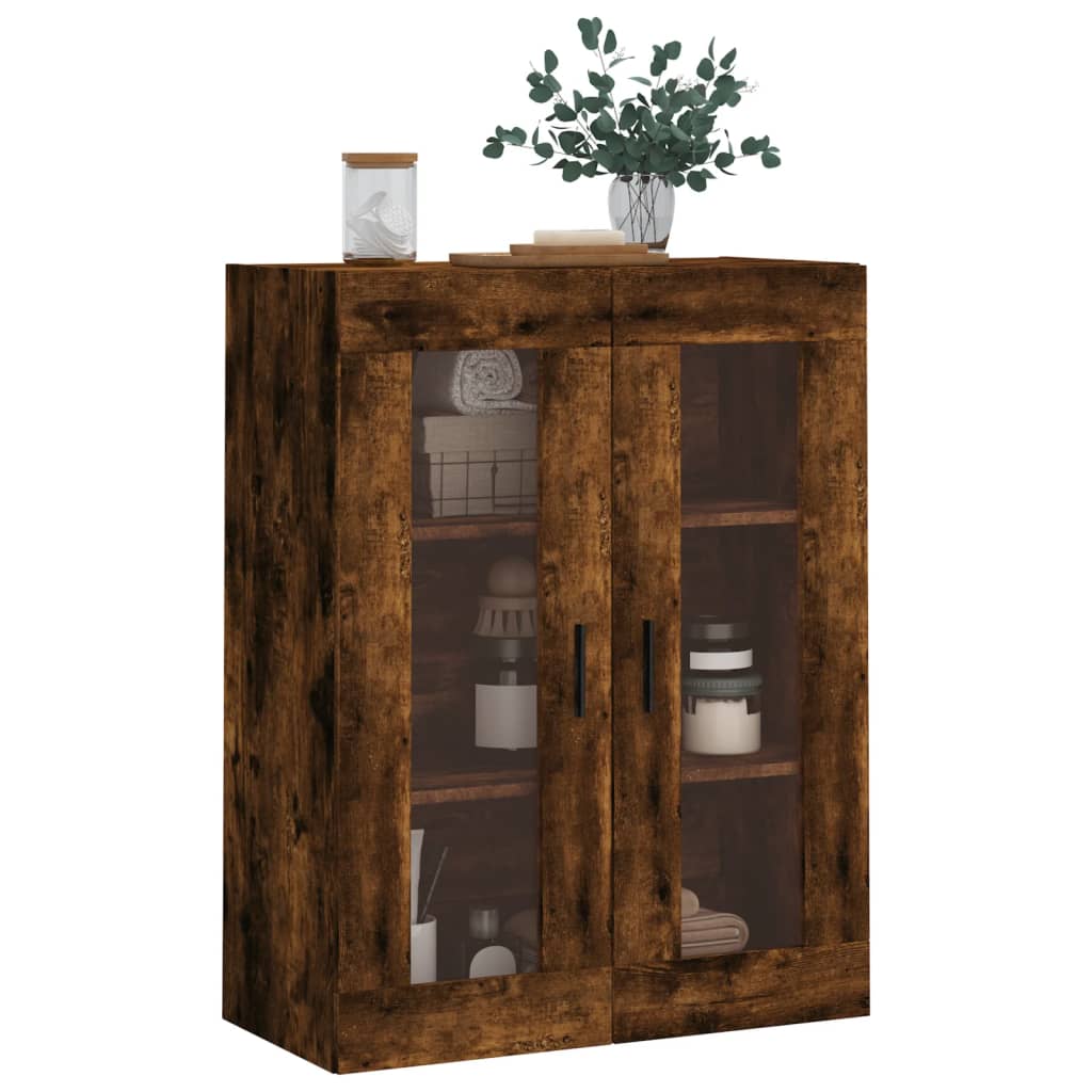 vidaXL Wall Mounted Cabinet Smoked Oak 69,5x34x90 cm