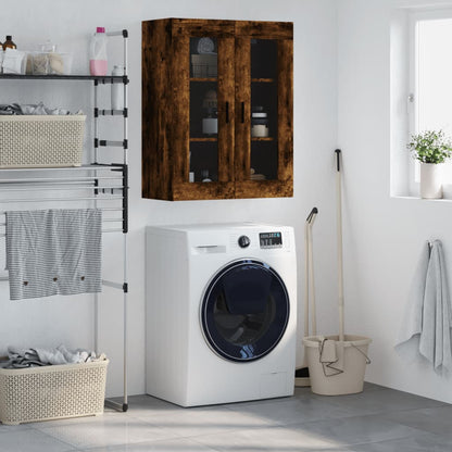 vidaXL Wall Mounted Cabinet Smoked Oak 69,5x34x90 cm