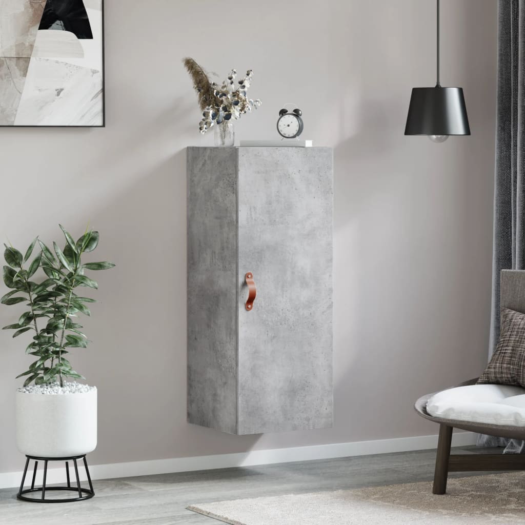 vidaXL Wall Mounted Cabinet Concrete Grey 34,5x34x90 cm