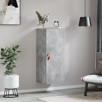 vidaXL Wall Mounted Cabinet Concrete Grey 34,5x34x90 cm