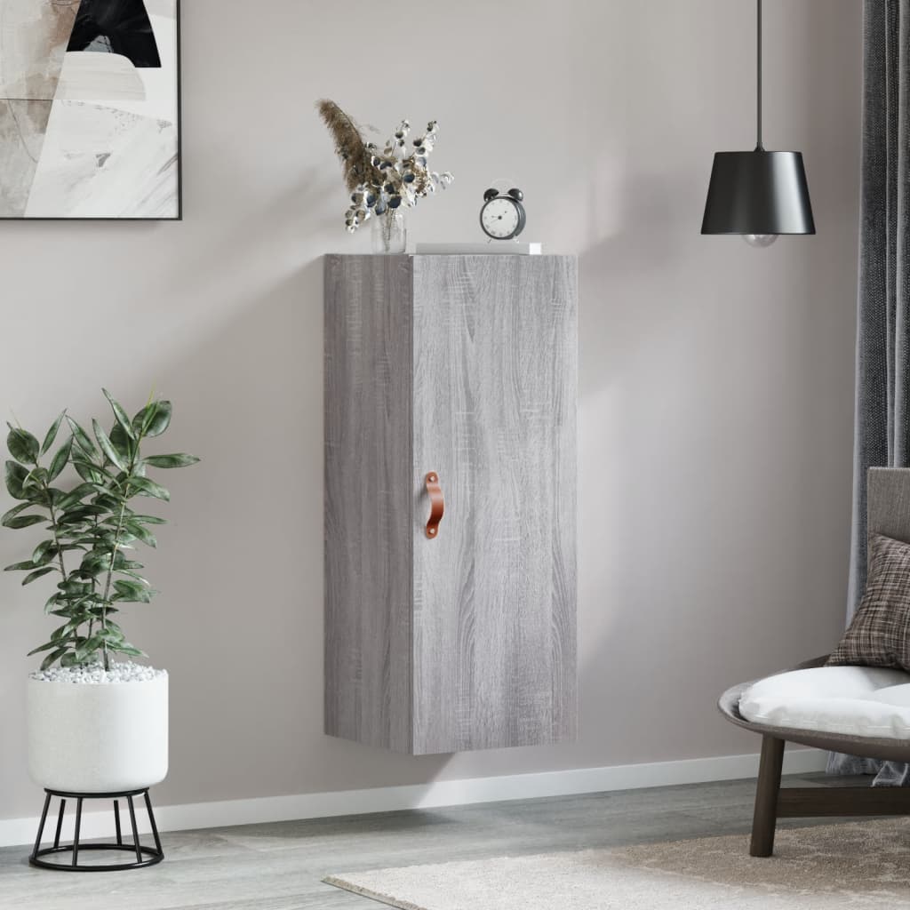 vidaXL Wall Mounted Cabinet Grey Sonoma 34.5x34x90 cm