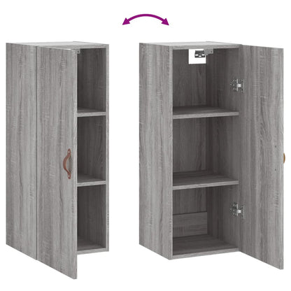 vidaXL Wall Mounted Cabinet Grey Sonoma 34.5x34x90 cm
