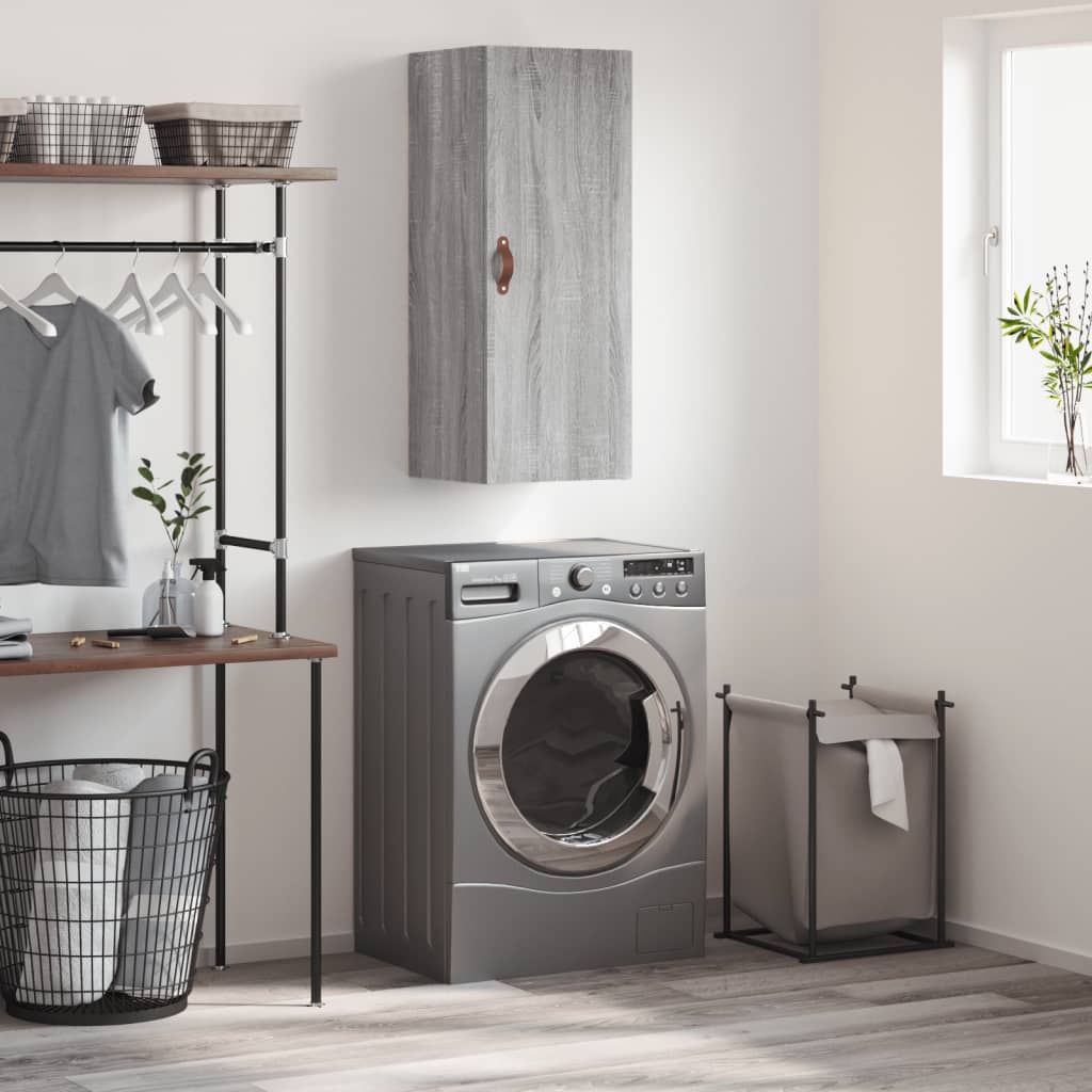 vidaXL Wall Mounted Cabinet Grey Sonoma 34.5x34x90 cm