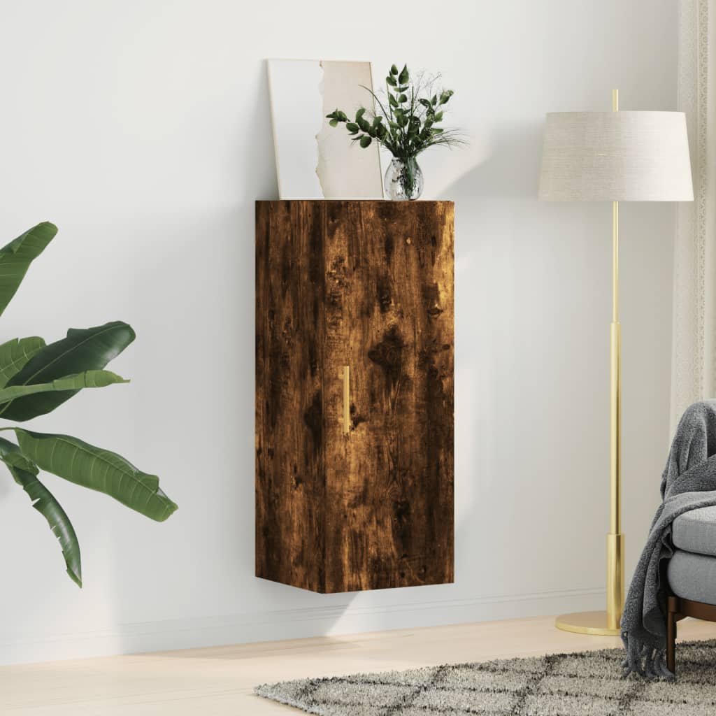 vidaXL Wall Mounted Cabinet Smoked Oak 34,5x34x90 cm