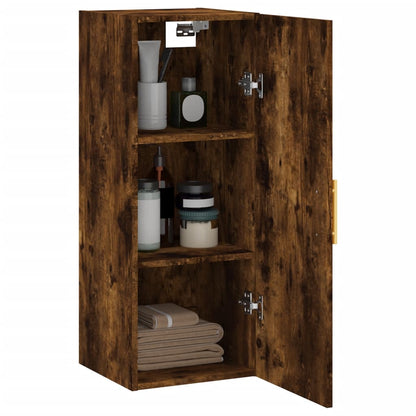 vidaXL Wall Mounted Cabinet Smoked Oak 34,5x34x90 cm