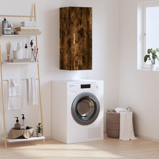 vidaXL Wall Mounted Cabinet Smoked Oak 34,5x34x90 cm