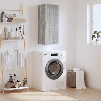 vidaXL Wall Mounted Cabinet Grey Sonoma 34,5x34x90 cm