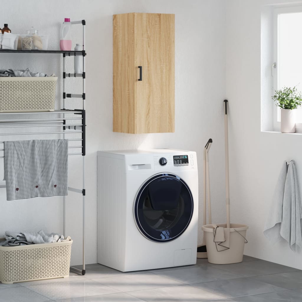 vidaXL Wall Mounted Cabinet Sonoma Oak 34.5x34x90 cm