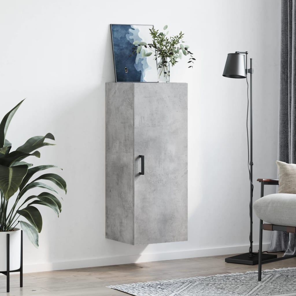 vidaXL Wall Mounted Cabinet Concrete Grey 34,5x34x90 cm