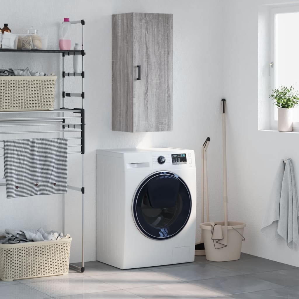 vidaXL Wall Mounted Cabinet Grey Sonoma 34,5x34x90 cm