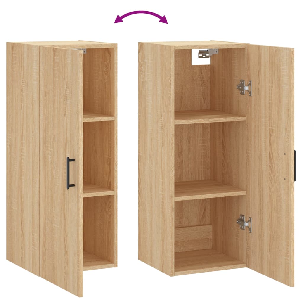 vidaXL Wall Mounted Cabinet Sonoma Oak 34.5x34x90 cm