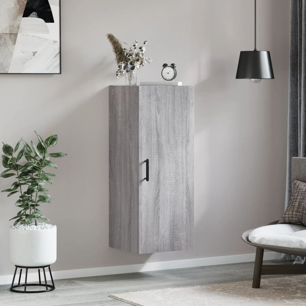 vidaXL Wall Mounted Cabinet Grey Sonoma 34.5x34x90 cm