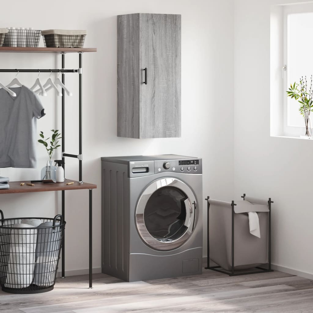 vidaXL Wall Mounted Cabinet Grey Sonoma 34,5x34x90 cm