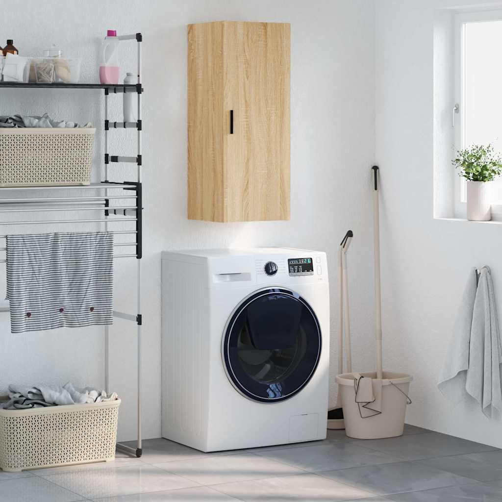 vidaXL Wall Mounted Cabinet Sonoma Oak 34.5x34x90 cm