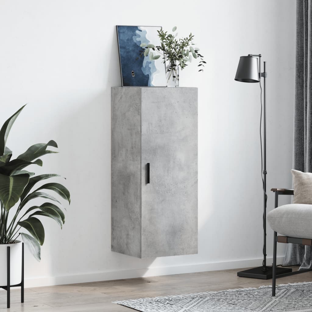 vidaXL Wall Mounted Cabinet Concrete Grey 34,5x34x90 cm