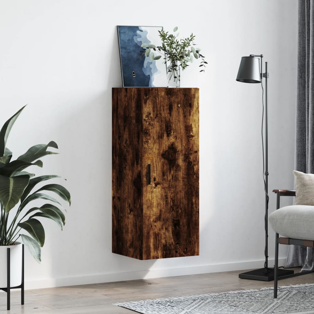 vidaXL Wall Mounted Cabinet Smoked Oak 34,5x34x90 cm