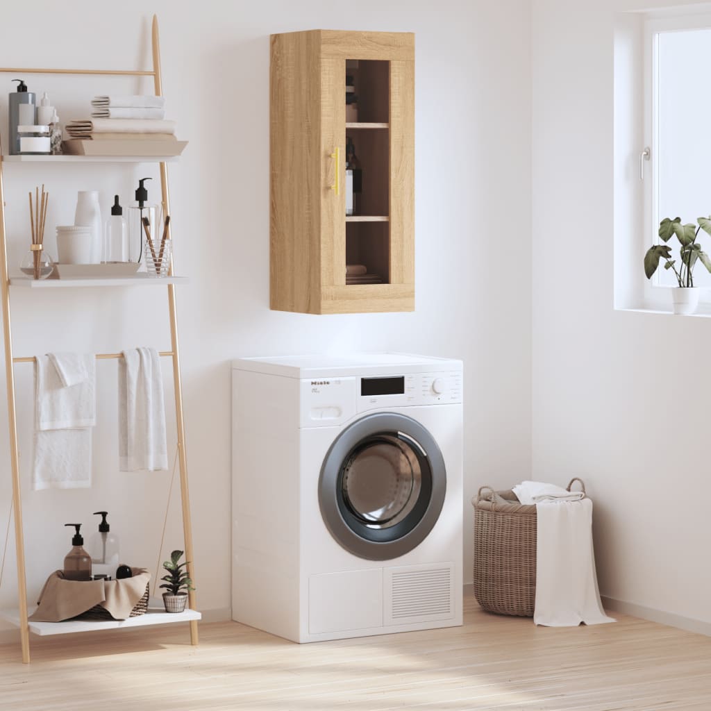 vidaXL Wall Mounted Cabinet Sonoma Oak 34.5x34x90 cm