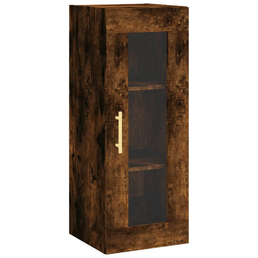 vidaXL Wall Mounted Cabinet Smoked Oak 34,5x34x90 cm