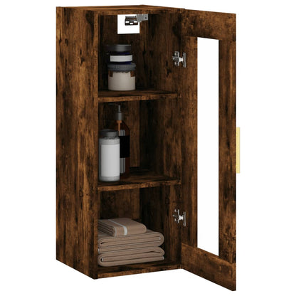 vidaXL Wall Mounted Cabinet Smoked Oak 34.5x34x90 cm