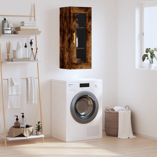 vidaXL Wall Mounted Cabinet Smoked Oak 34,5x34x90 cm