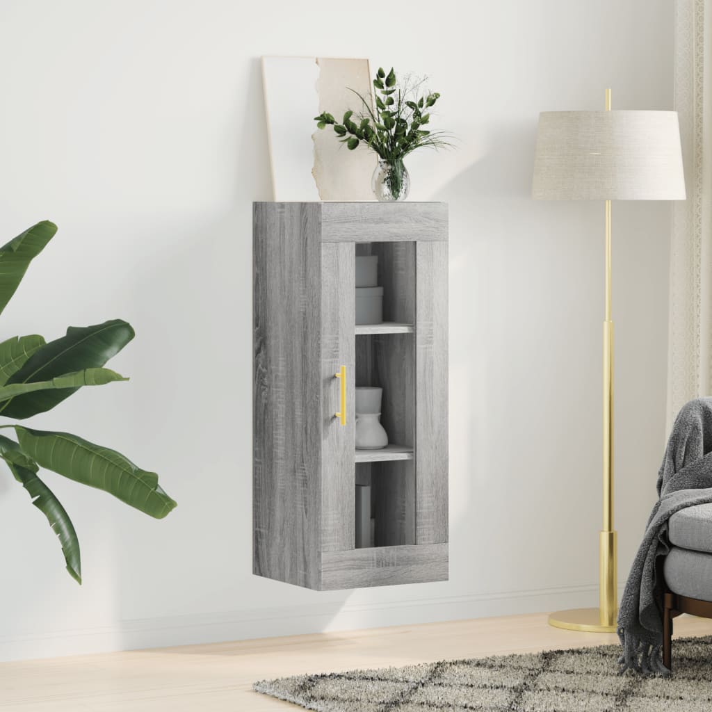 vidaXL Wall Mounted Cabinet Grey Sonoma 34,5x34x90 cm