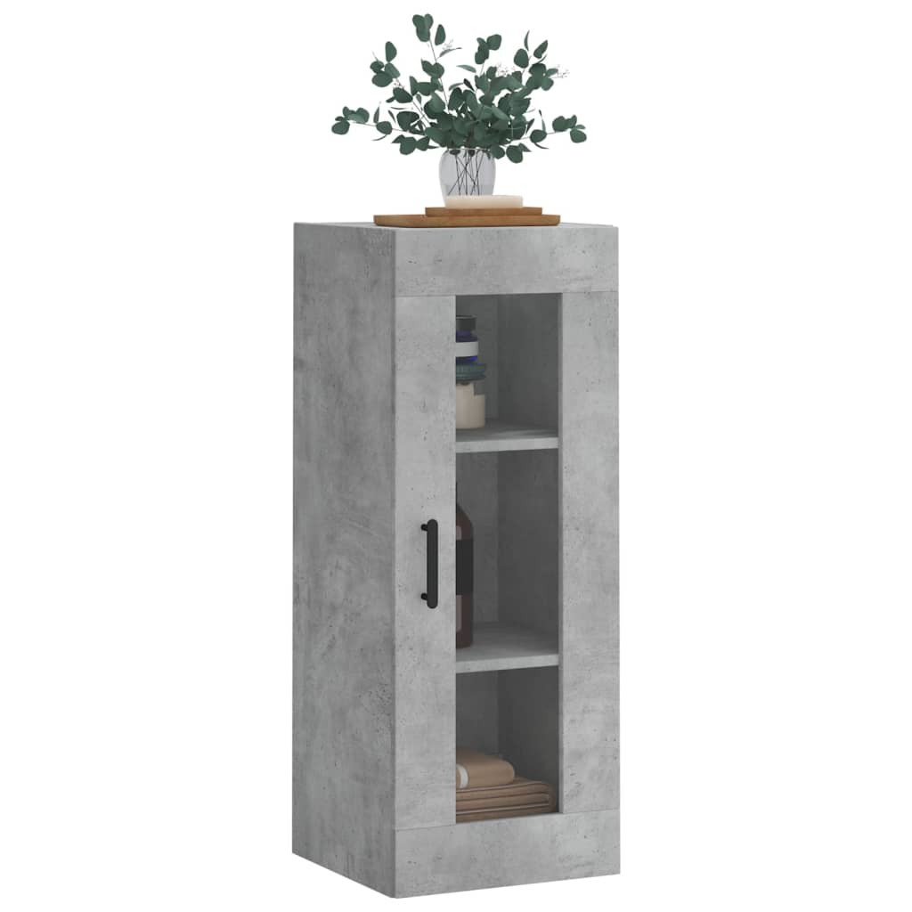 vidaXL Wall Mounted Cabinet Concrete Grey 34,5x34x90 cm