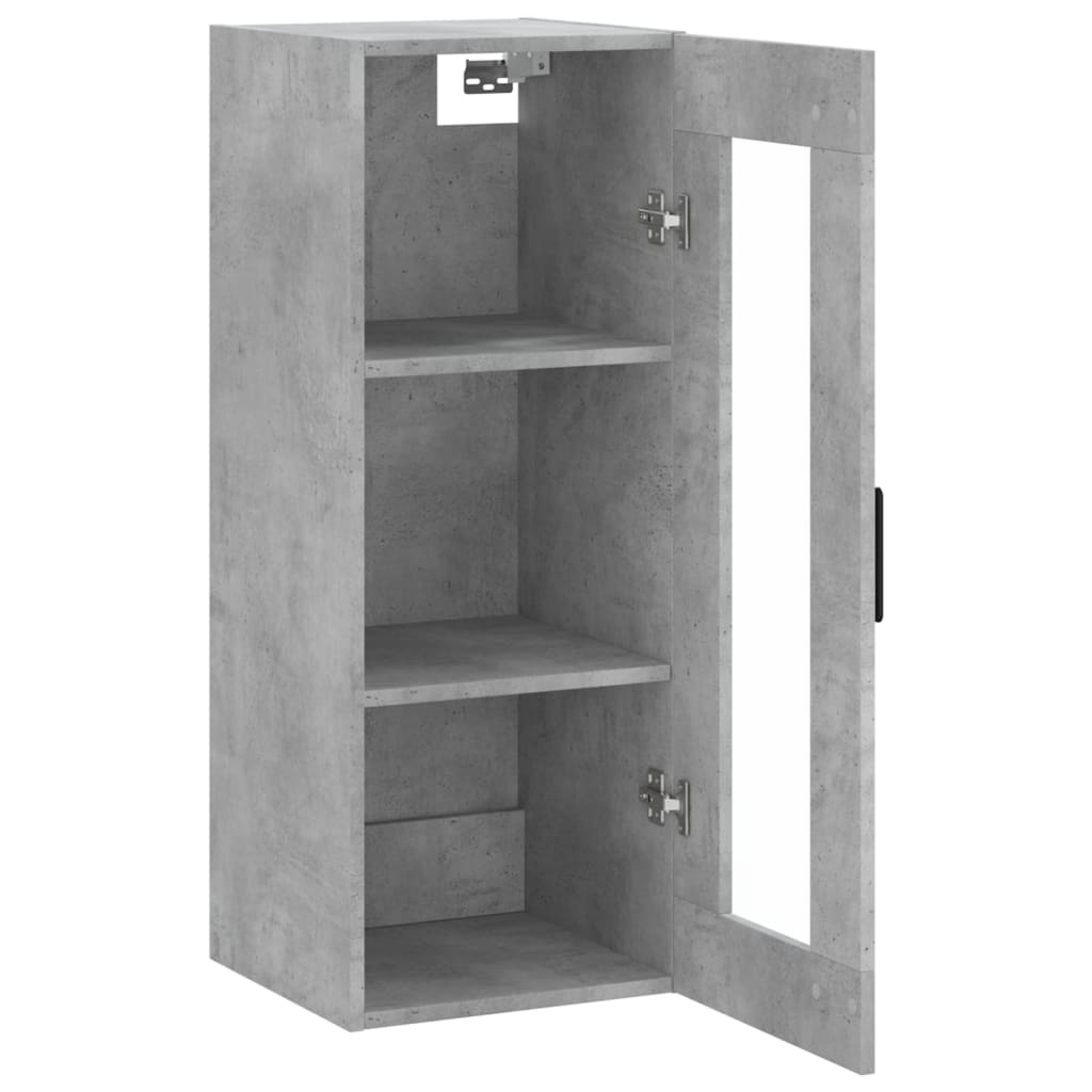 vidaXL Wall Mounted Cabinet Concrete Grey 34,5x34x90 cm