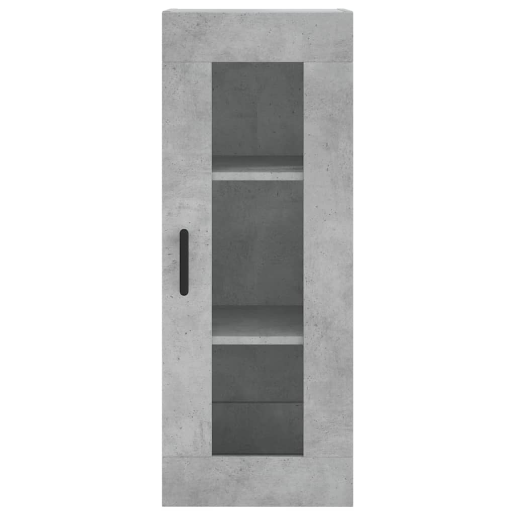 vidaXL Wall Mounted Cabinet Concrete Grey 34.5x34x90 cm