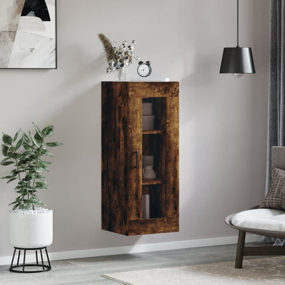 vidaXL Wall Mounted Cabinet Smoked Oak 34,5x34x90 cm