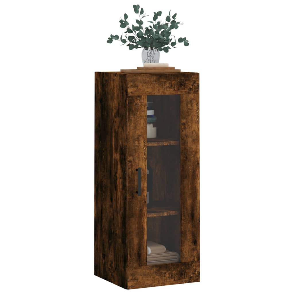 vidaXL Wall Mounted Cabinet Smoked Oak 34,5x34x90 cm