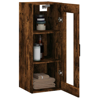 vidaXL Wall Mounted Cabinet Smoked Oak 34,5x34x90 cm