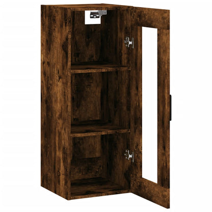 vidaXL Wall Mounted Cabinet Smoked Oak 34,5x34x90 cm