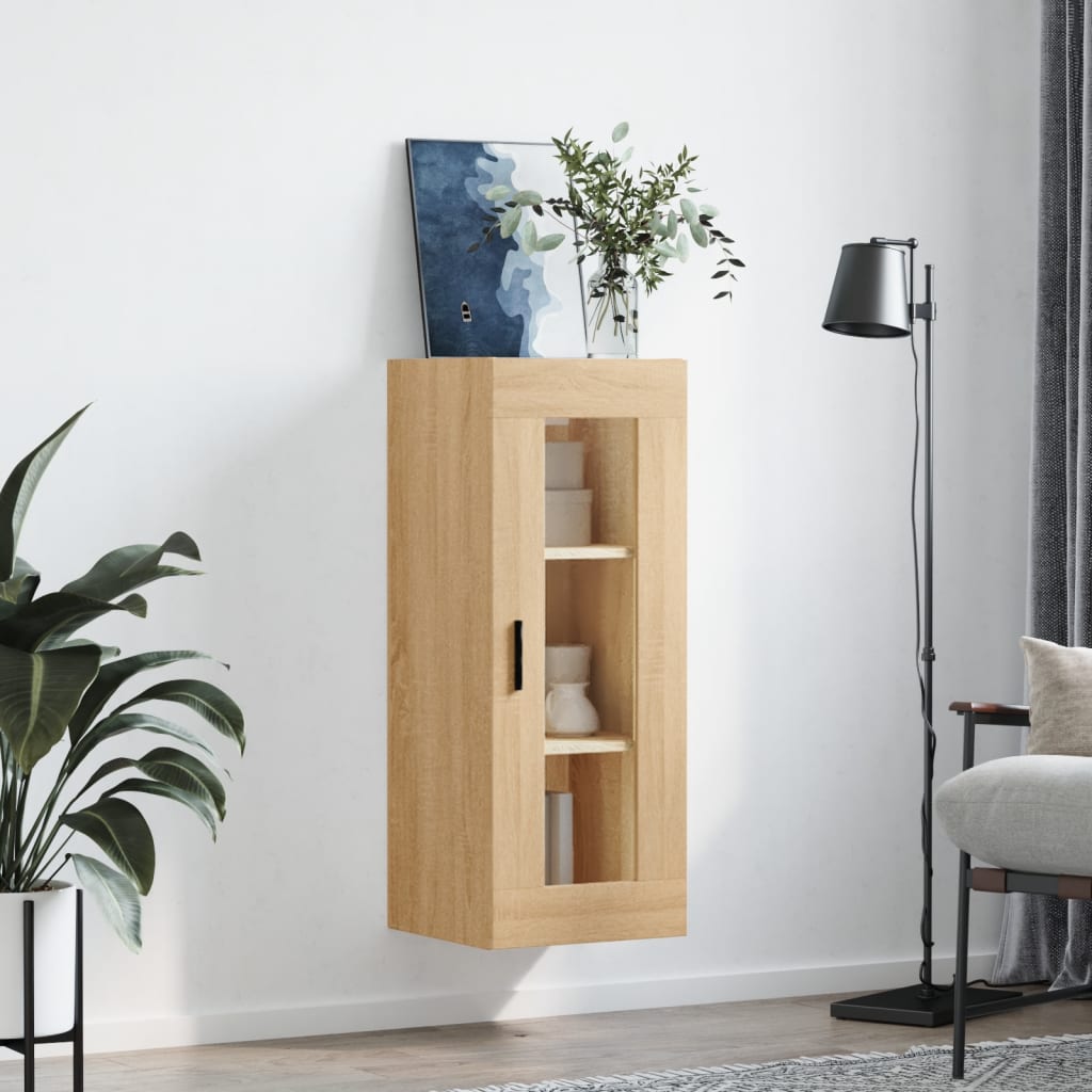 vidaXL Wall Mounted Cabinet Sonoma Oak 34,5x34x90 cm