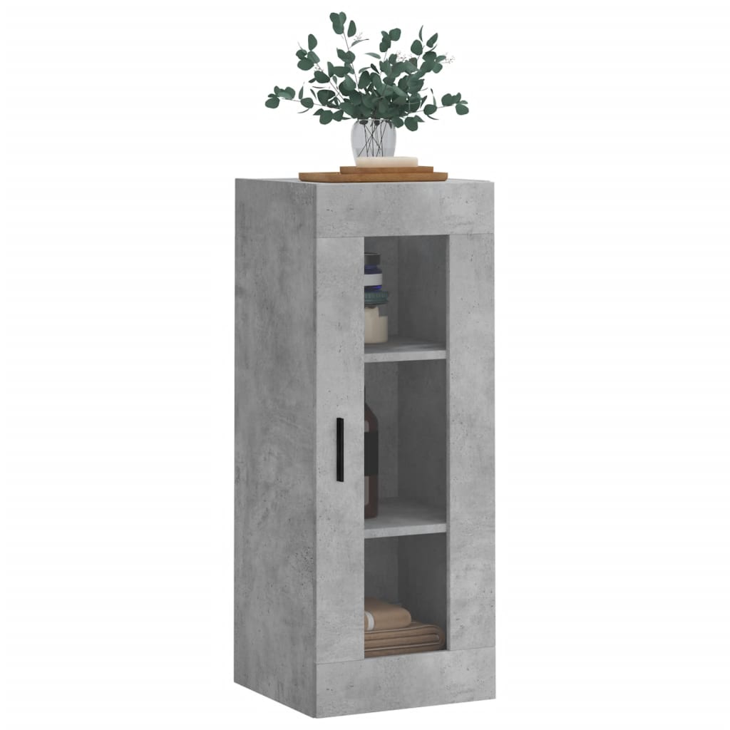 vidaXL Wall Mounted Cabinet Concrete Grey 34,5x34x90 cm