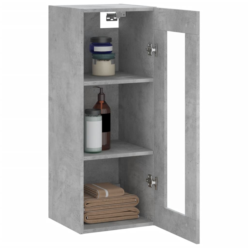 vidaXL Wall Mounted Cabinet Concrete Grey 34,5x34x90 cm