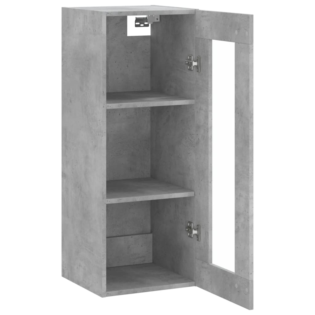 vidaXL Wall Mounted Cabinet Concrete Grey 34,5x34x90 cm