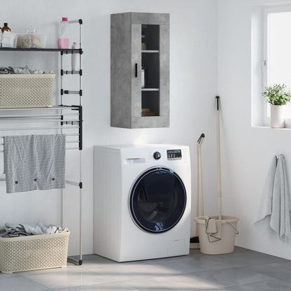 vidaXL Wall Mounted Cabinet Concrete Grey 34,5x34x90 cm